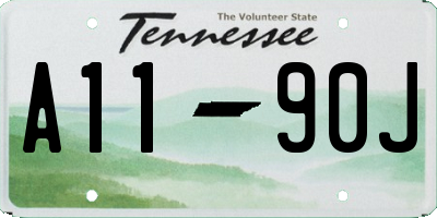 TN license plate A1190J