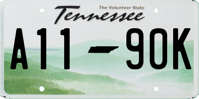 TN license plate A1190K
