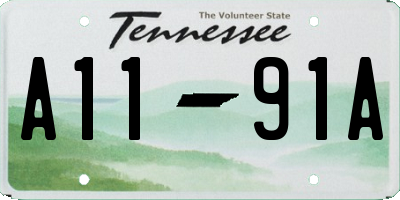 TN license plate A1191A