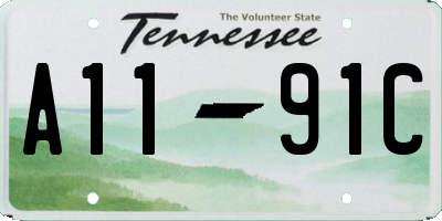 TN license plate A1191C