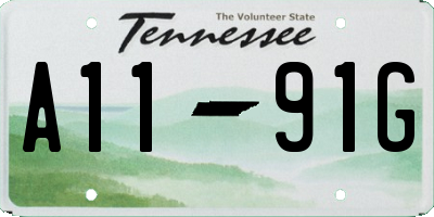 TN license plate A1191G