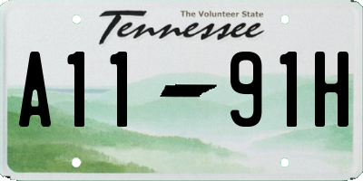 TN license plate A1191H