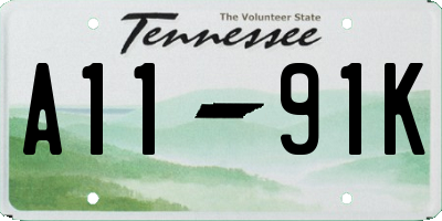 TN license plate A1191K