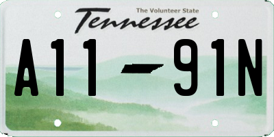 TN license plate A1191N