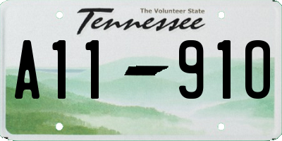 TN license plate A1191O
