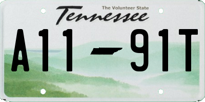 TN license plate A1191T