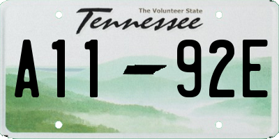 TN license plate A1192E