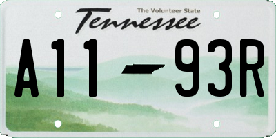 TN license plate A1193R