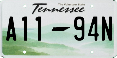 TN license plate A1194N