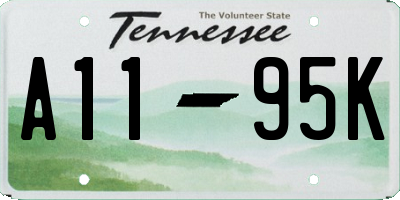 TN license plate A1195K
