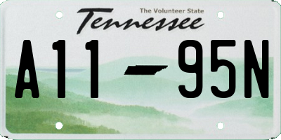 TN license plate A1195N