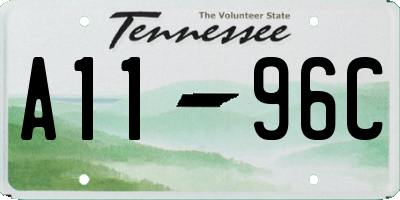 TN license plate A1196C