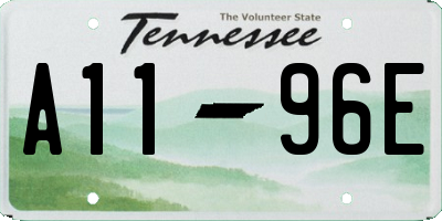 TN license plate A1196E