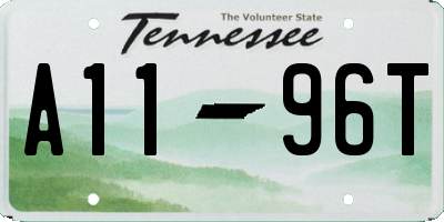 TN license plate A1196T