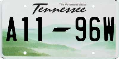TN license plate A1196W