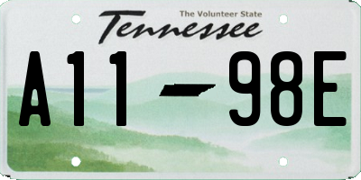 TN license plate A1198E