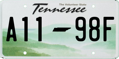TN license plate A1198F