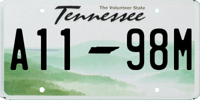 TN license plate A1198M