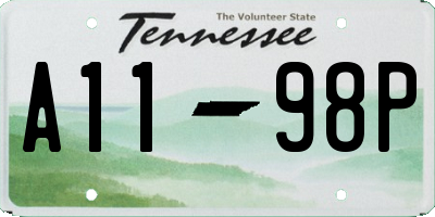TN license plate A1198P