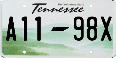 TN license plate A1198X