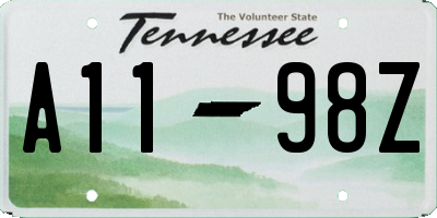 TN license plate A1198Z
