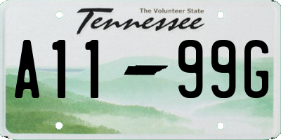 TN license plate A1199G
