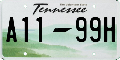 TN license plate A1199H
