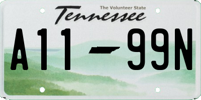 TN license plate A1199N