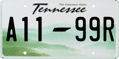 TN license plate A1199R
