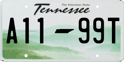 TN license plate A1199T