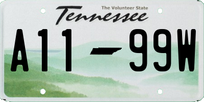 TN license plate A1199W