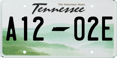 TN license plate A1202E