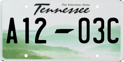 TN license plate A1203C