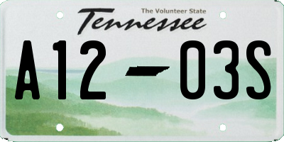 TN license plate A1203S