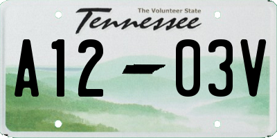 TN license plate A1203V