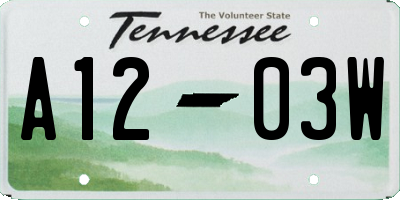 TN license plate A1203W
