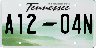 TN license plate A1204N