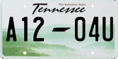 TN license plate A1204U