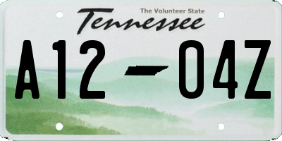 TN license plate A1204Z