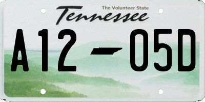 TN license plate A1205D