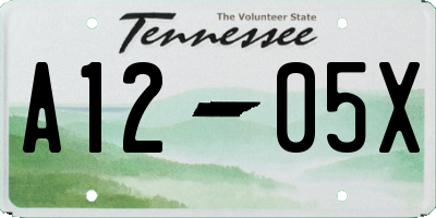TN license plate A1205X