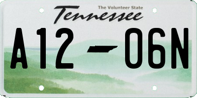 TN license plate A1206N