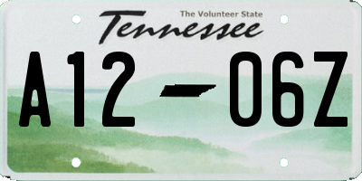 TN license plate A1206Z