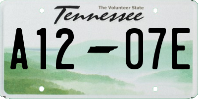 TN license plate A1207E
