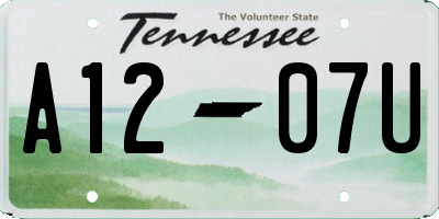 TN license plate A1207U