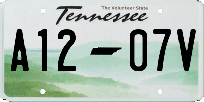 TN license plate A1207V