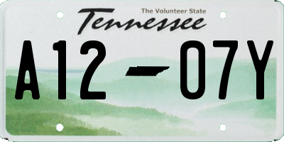 TN license plate A1207Y