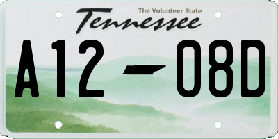 TN license plate A1208D