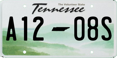 TN license plate A1208S