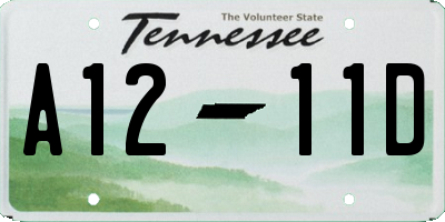 TN license plate A1211D